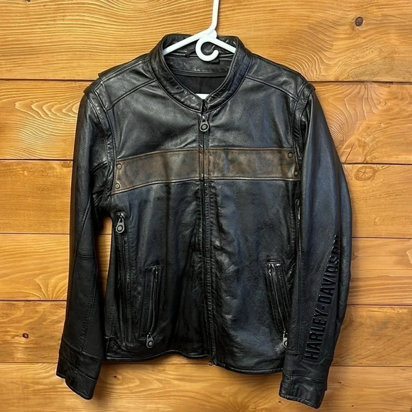 Harley Davidson Men's Leather Signature Jacket‎ Motorcycle large - Picture 4 of 12